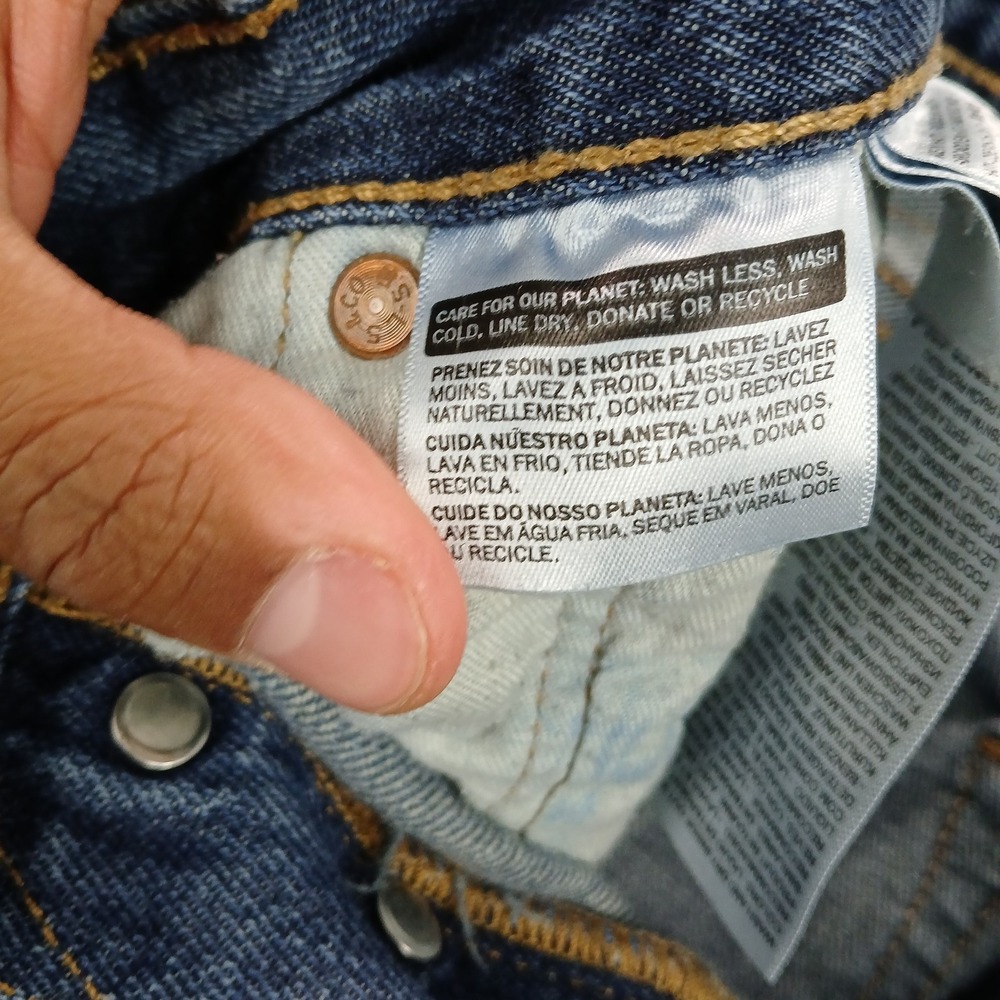 Levi's 501 Original Fit Jeans Womens 29x30 Blue Distressed Mid Rise Straight Leg - Picture 8 of 13